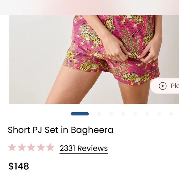 Anthropologie Pink and Yellow Leopard Print Pajama Set - Picture 2 of 4